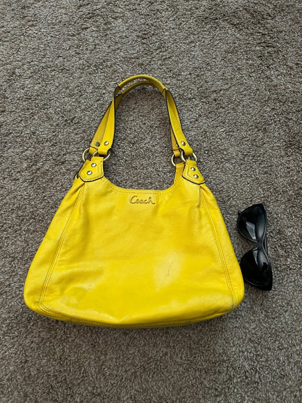 Coach F21926 Ashley Yellow Hobo Handbag - Picture 2 of 4